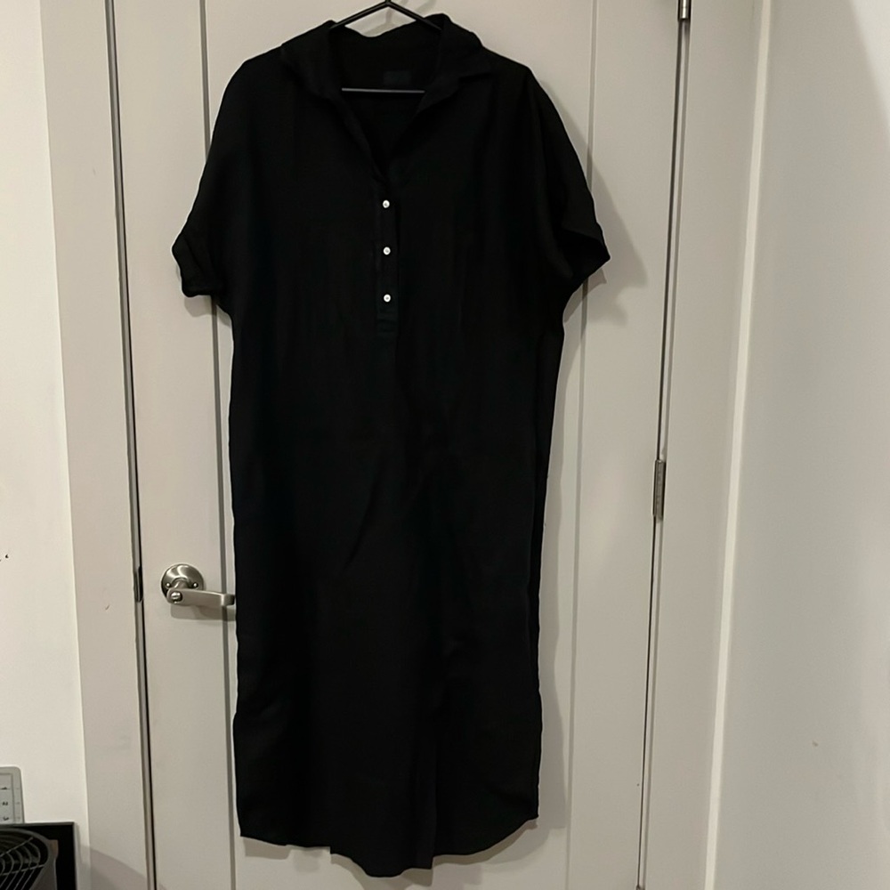 Grayson Black Linen midi dress The Artist